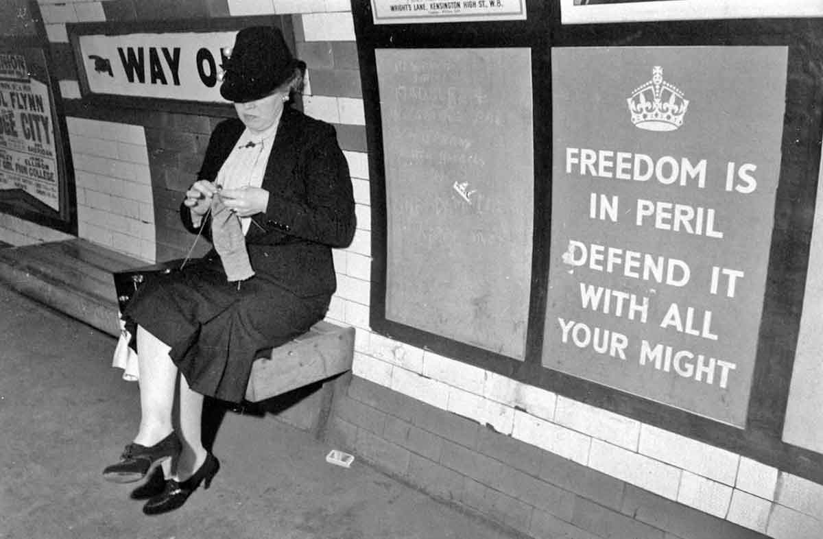 Freedom Is in Peril, poster in situ in London during World War II. Source: TIME Magazine
