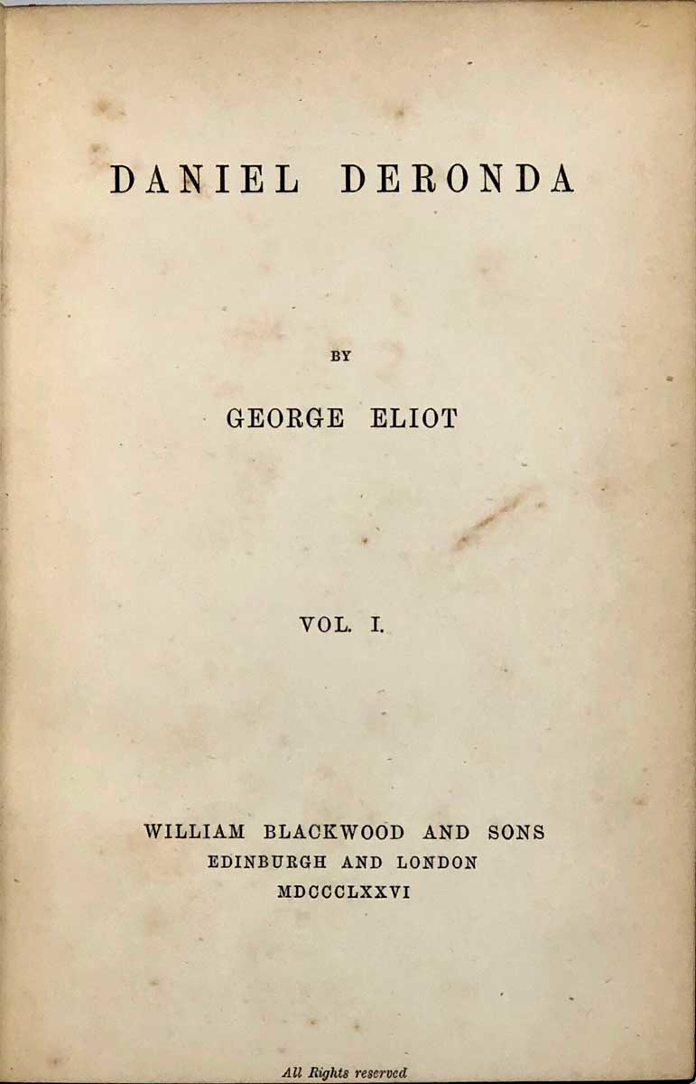george eliot daniel deronda