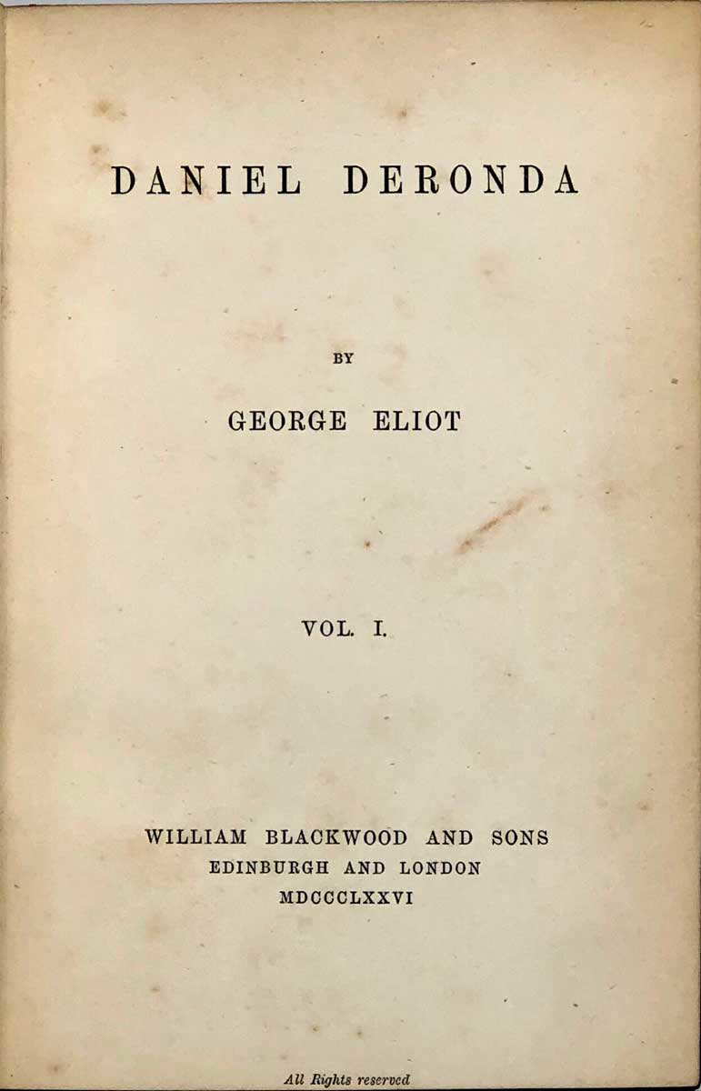 george eliot daniel deronda
