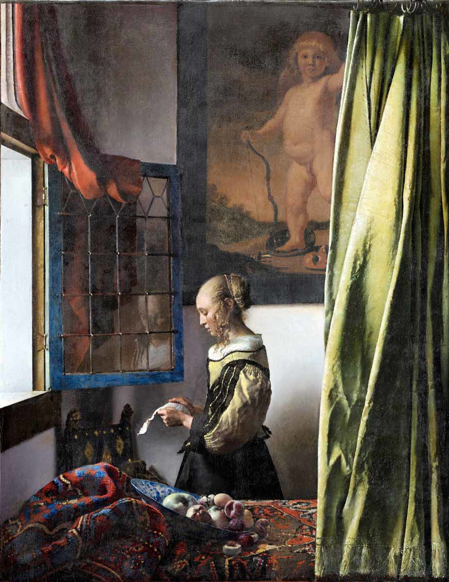 girl reading letter open window vermeer painting
