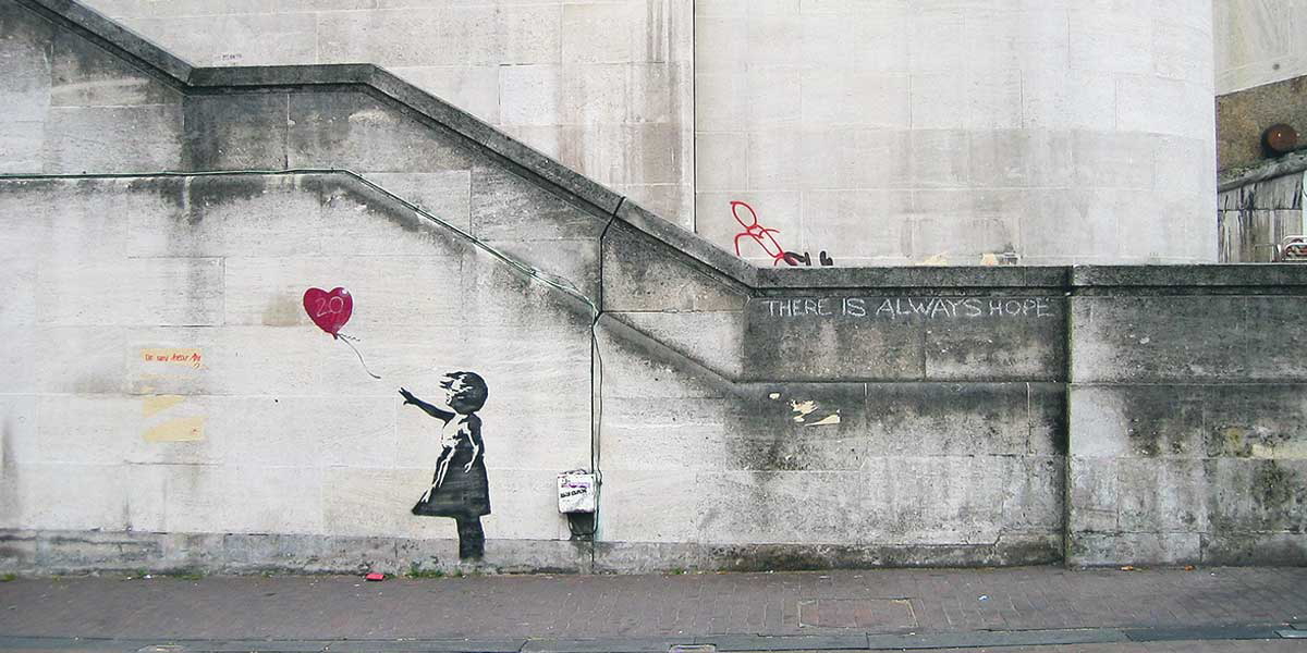 girl with balloon banksy street art