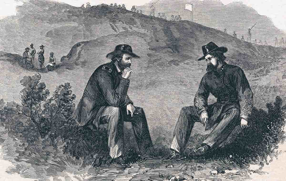 grant discussing surrender vicksburg