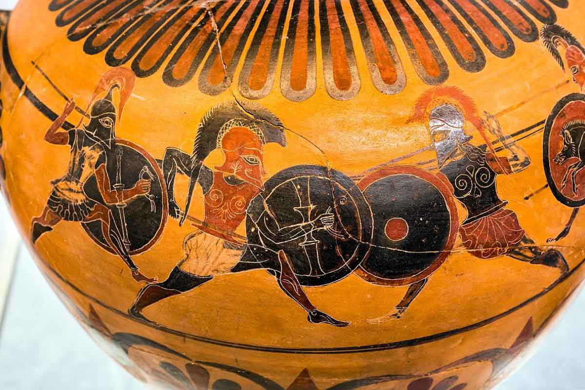hoplites black figure pottery