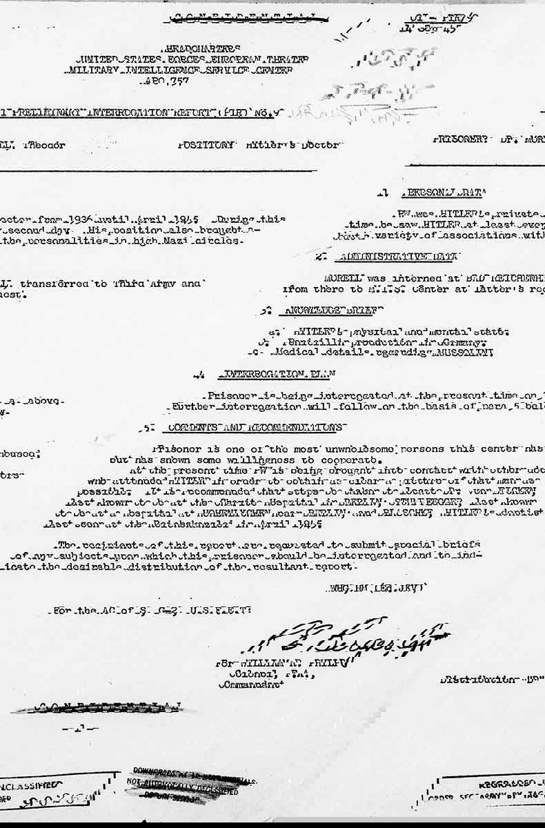 interrogation report theodor morell