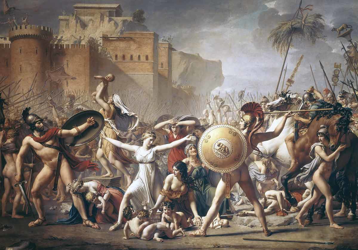 jacques louis david intervention of sabine women painting
