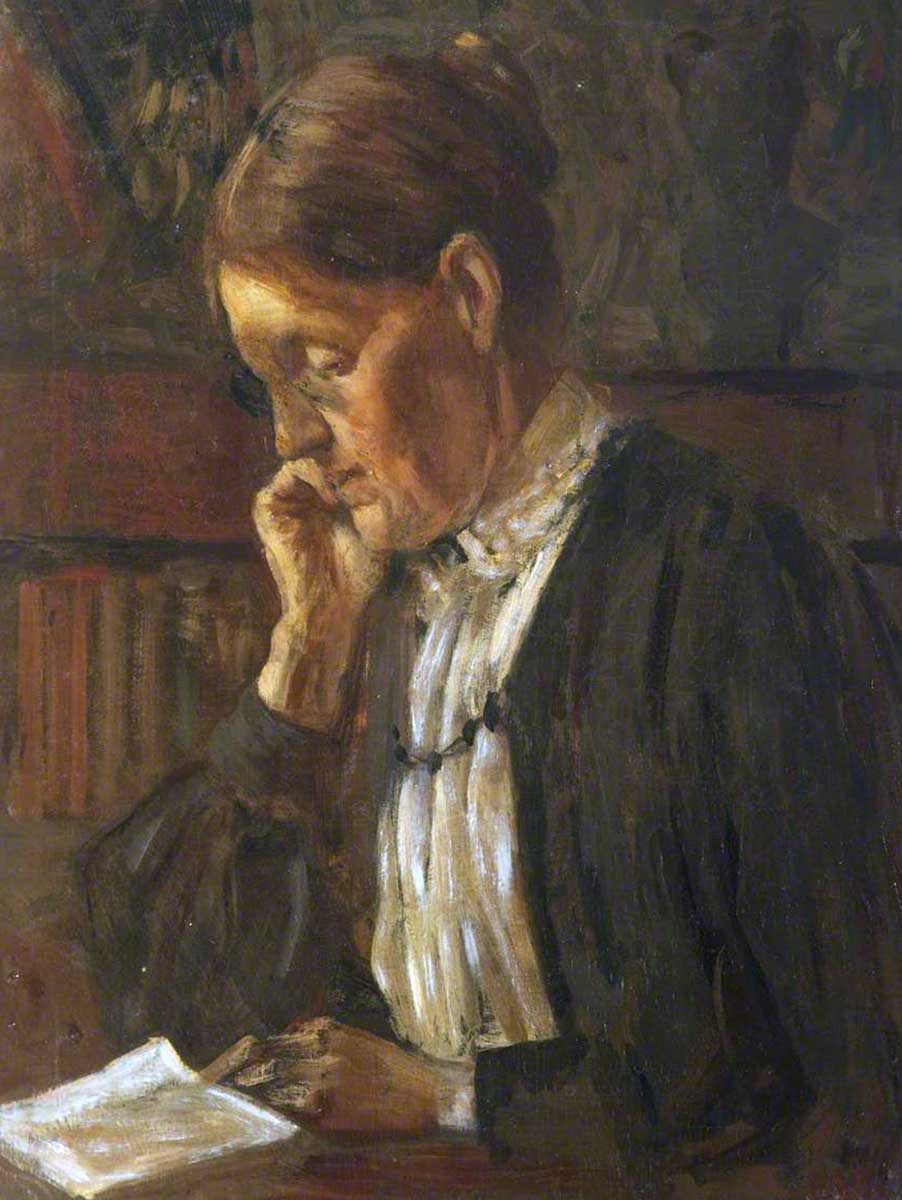patti mayor woman thinking painting