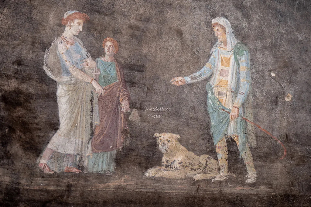pompeii fresco helen paris troy discovery
