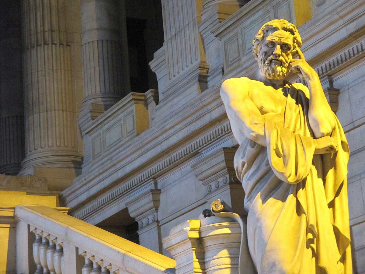 statue lycurgus of sparta at the law courts brussels
