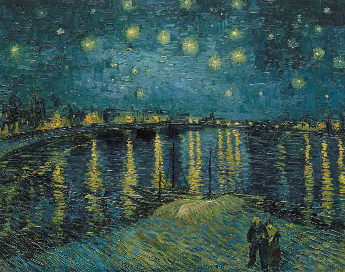 van gogh starry night over the rhone painting