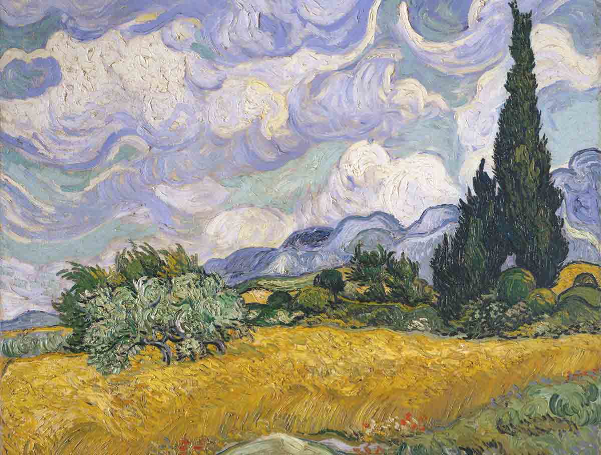 van gogh wheatfield cypresses painting