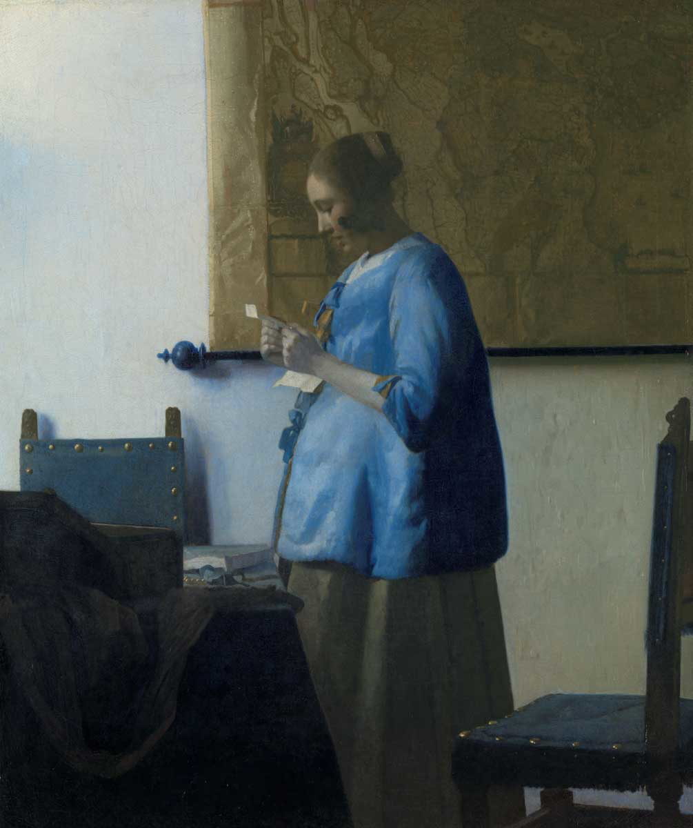 woman reading a letter vermeer painting