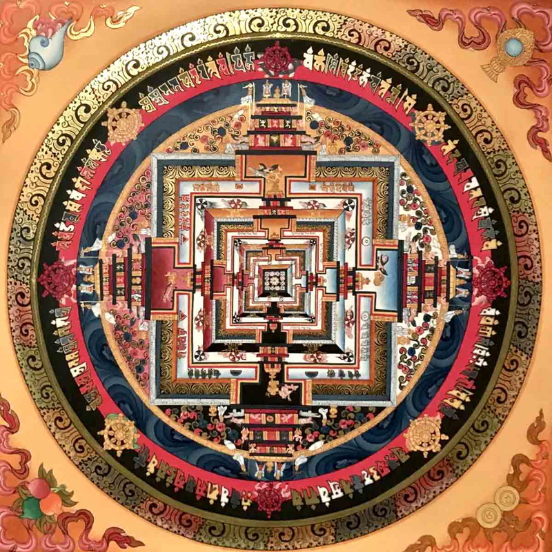 An illustration of a mandala with a fourfold pattern design by Carl Jung in The Red Book. Source: The C. G. Jung Foundation