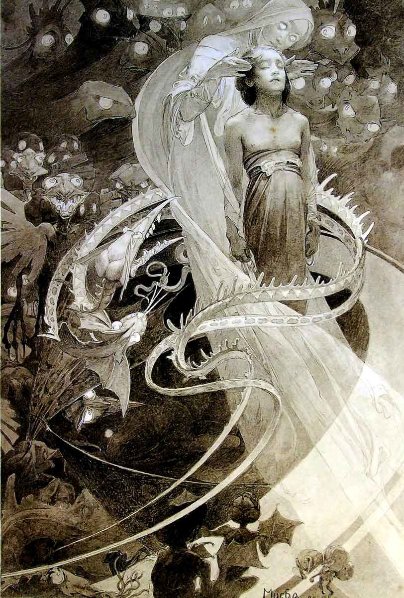 alphonse mucha le pater print
