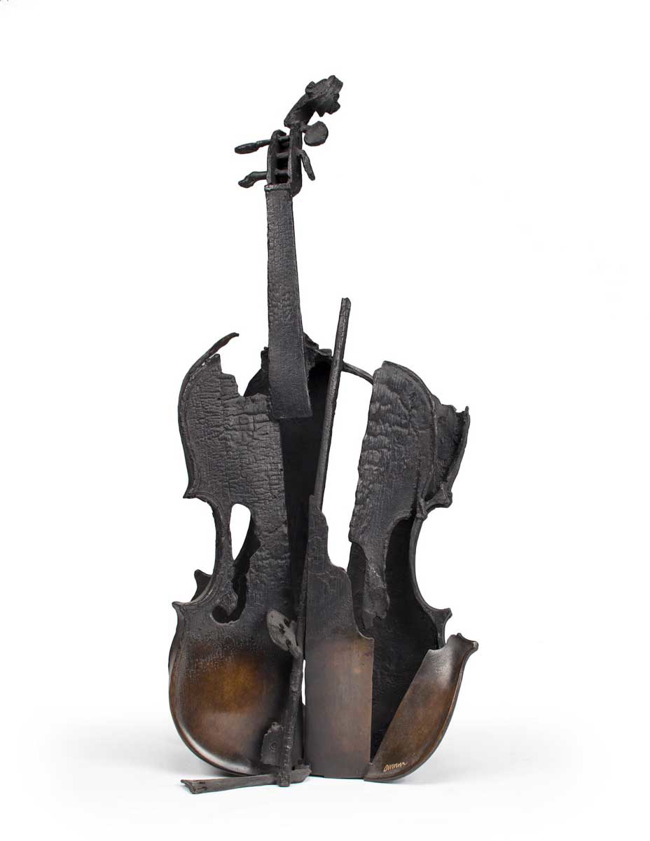 arman violin sculpture