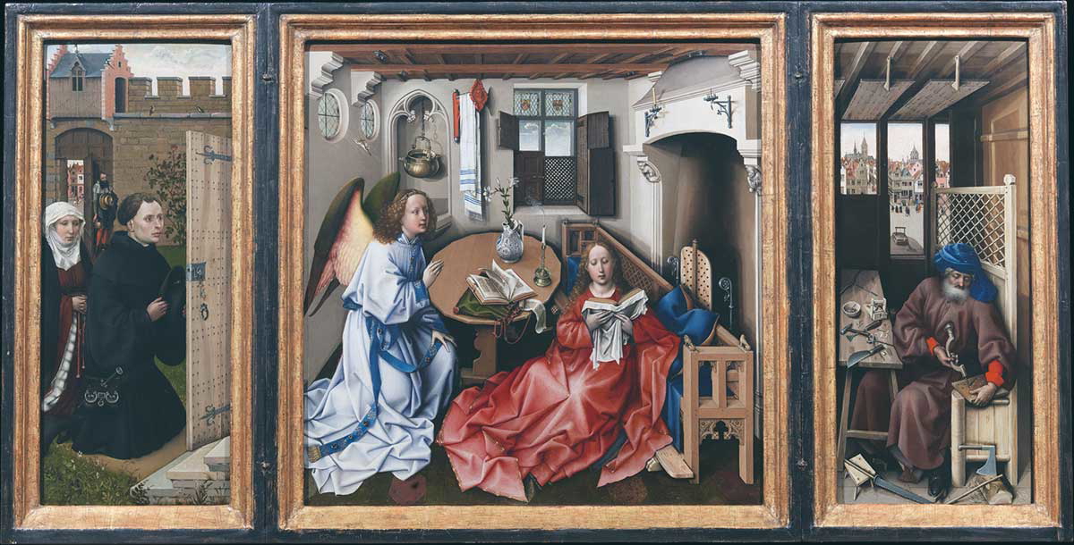 campin merode altarpiece annunciation triptych