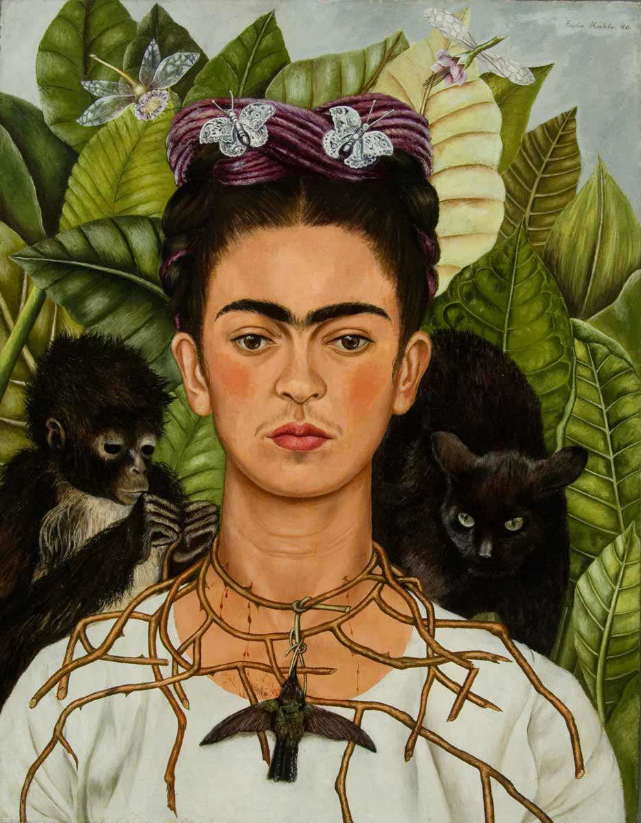 frida kahlo monkeys portrait