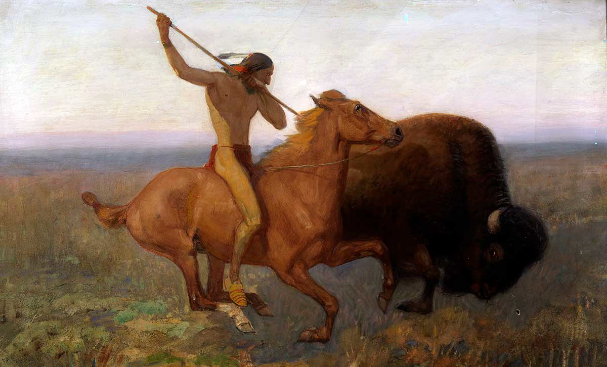 Indian Hunting Buffalo, by Edwin Willard Deming. Source: Smithsonian American Art Museum