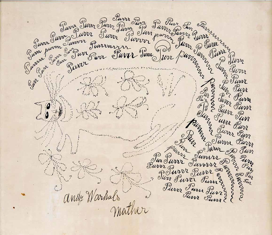 A drawing by Julia Warhola, 1950s. Source: Freemans Auction.