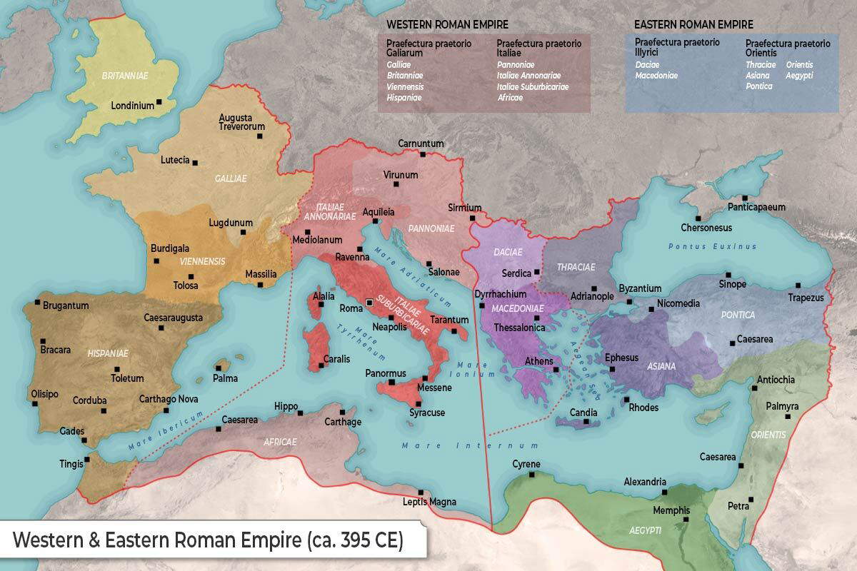 Map Of Barbarian Kingdoms After The Fall Of The Western Roman Empire 