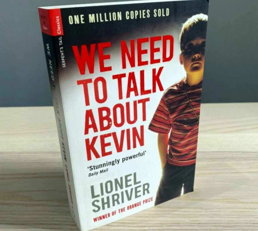 Front cover for We Need to Talk About Kevin, 2003, by Lionel Shriver. Source: Ghouls Magazine