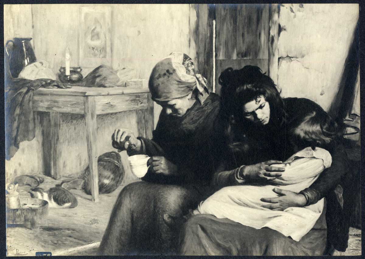 pedro lira painting sick child women chile