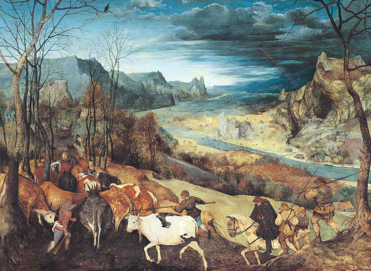 pieter bruegel return herd painting 1565