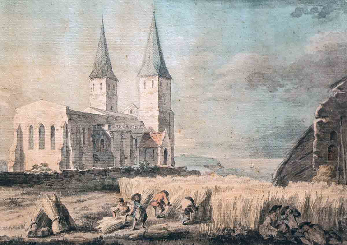 reculver church drawing