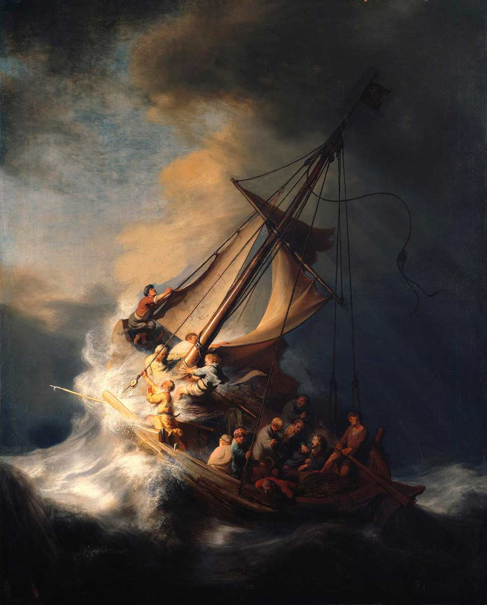 rembrandt storm collecting painting