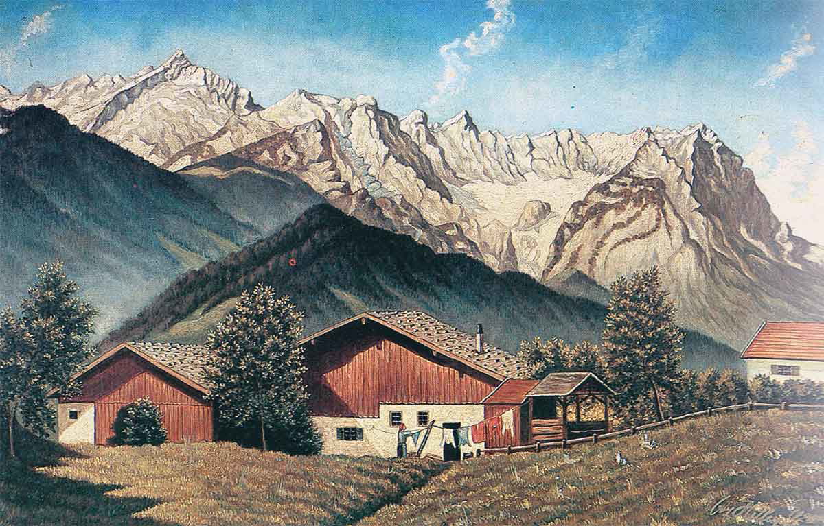 third reich hitler alpenhof painting