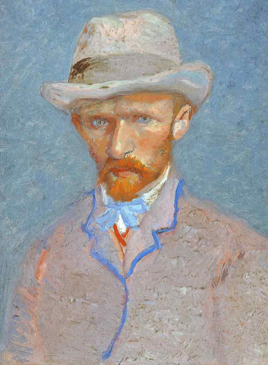 van gogh self portrait grey hat 1887
