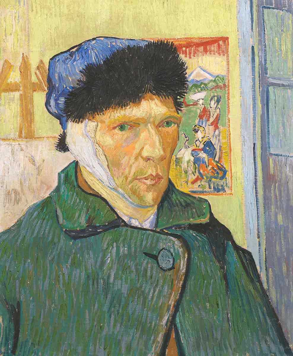 van gogh self portrait with bandaged ear painting