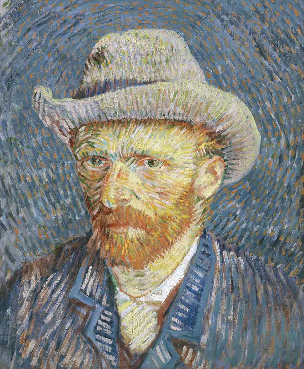 van gogh self portrait with grey felt hat
