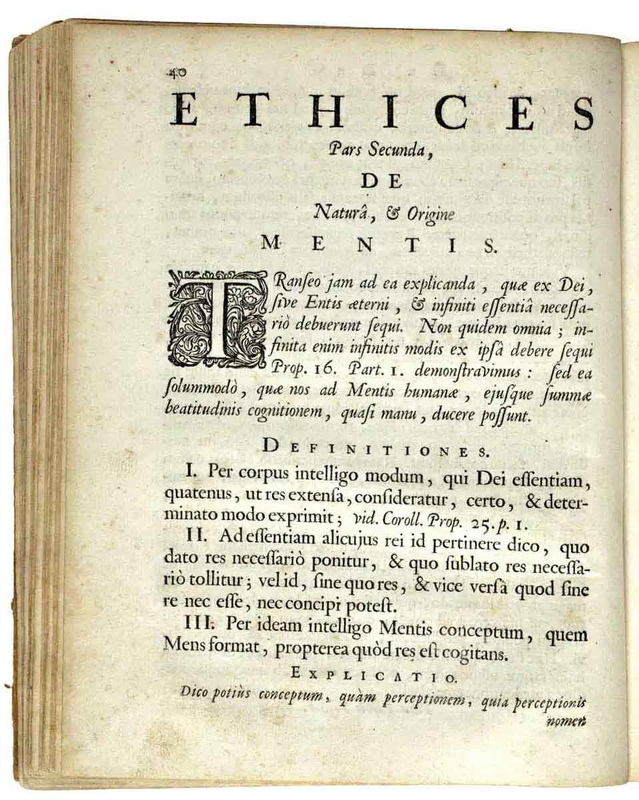 A page of Baruch Spinoza’s Ethics in Latin. Source: Wikimedia Commons