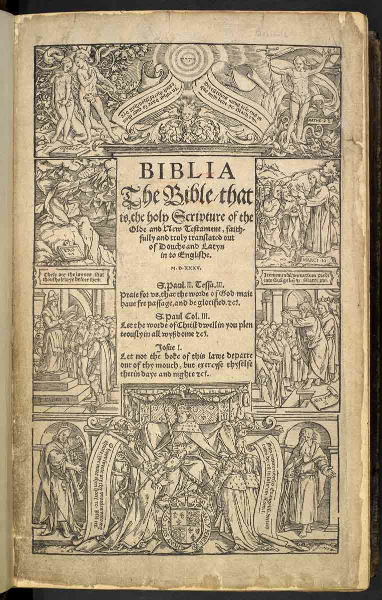 Hans Holbein the Younger Coverdale Bible Printed in English Design 1535
