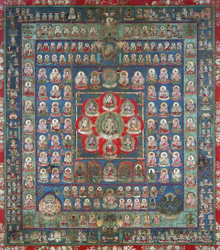 Taizō-kai (Womb Realm) Mandala. Shingon Tantric Buddhist school, Heian period (794-1185). Source: Tō-ji, Kyōto, Japan