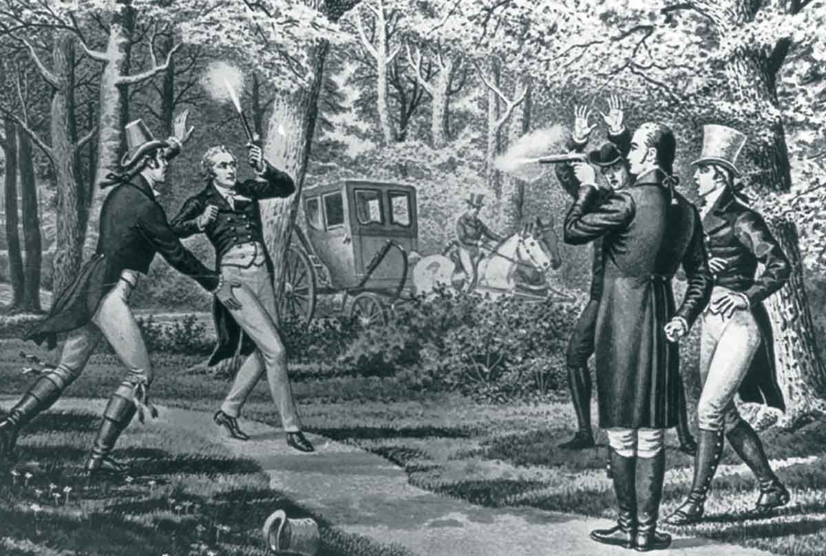 burr hamilton duel weehawken print shots