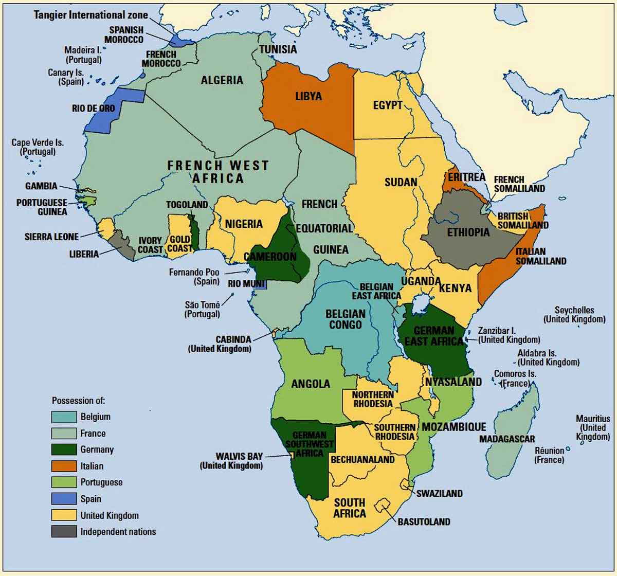 european colonies africa 1912 map