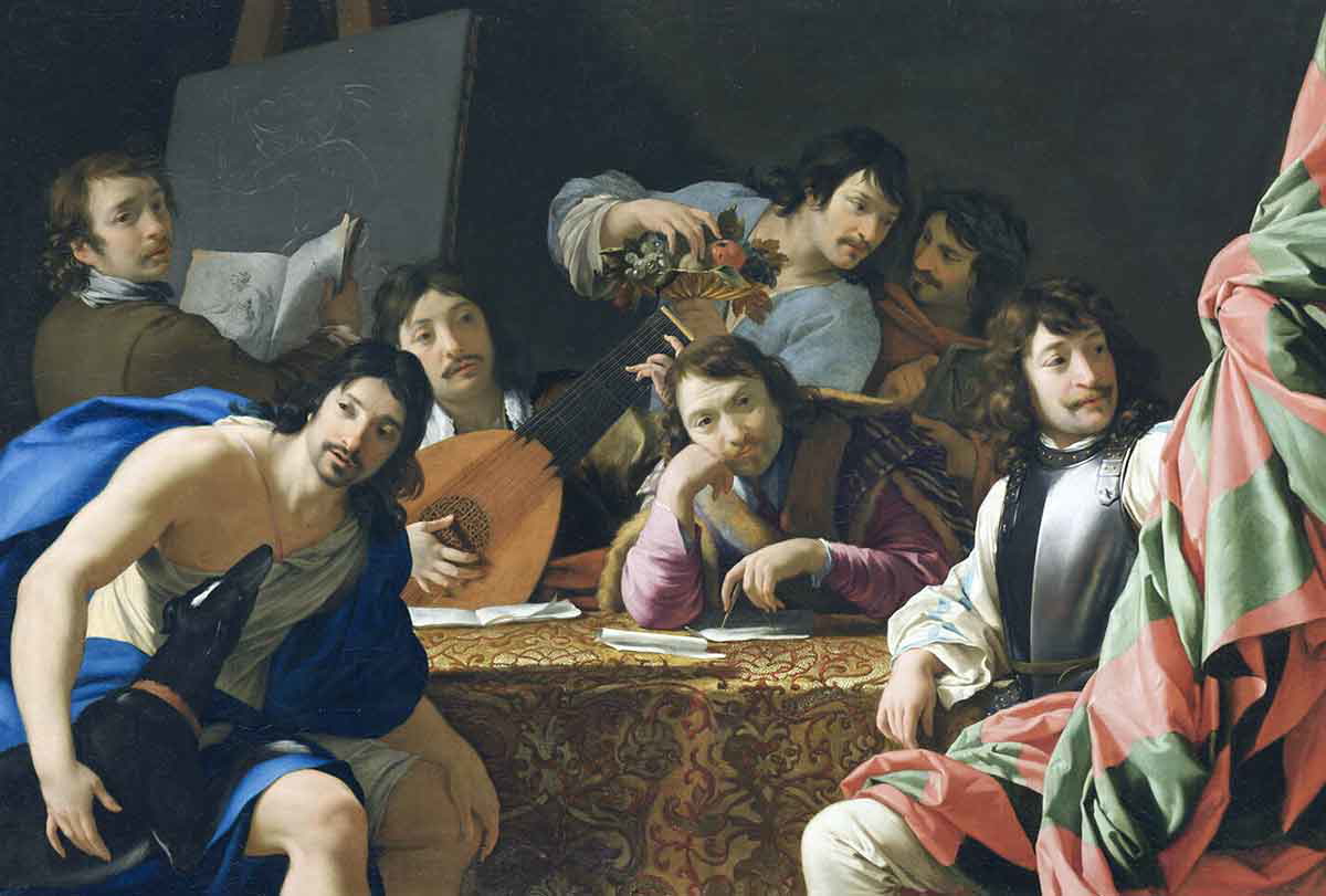 eustache le sueur gathering of friends painting