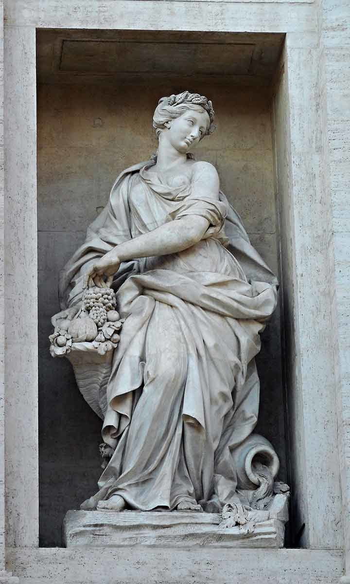 filippo della valle abundance statue trevi fountain