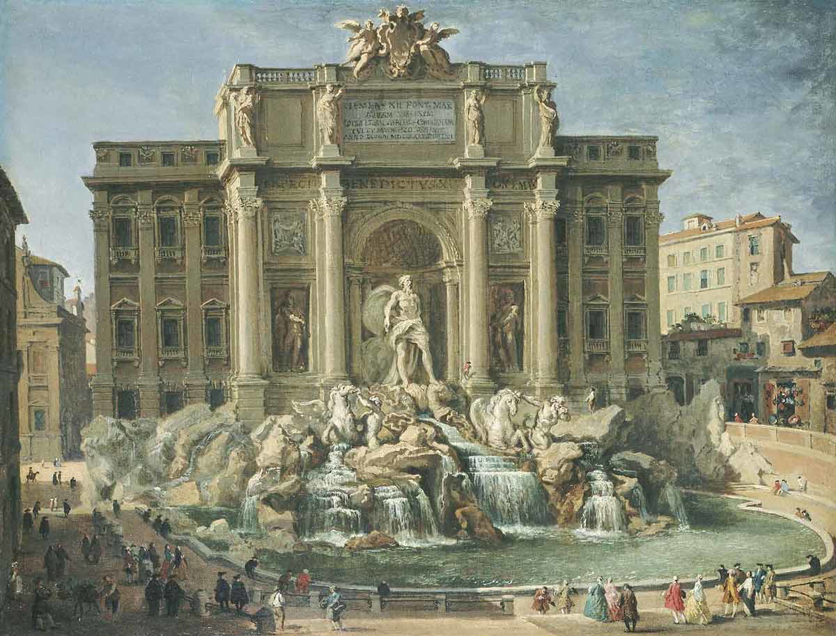 giovanni paolo pannini fountain trevi rome painting
