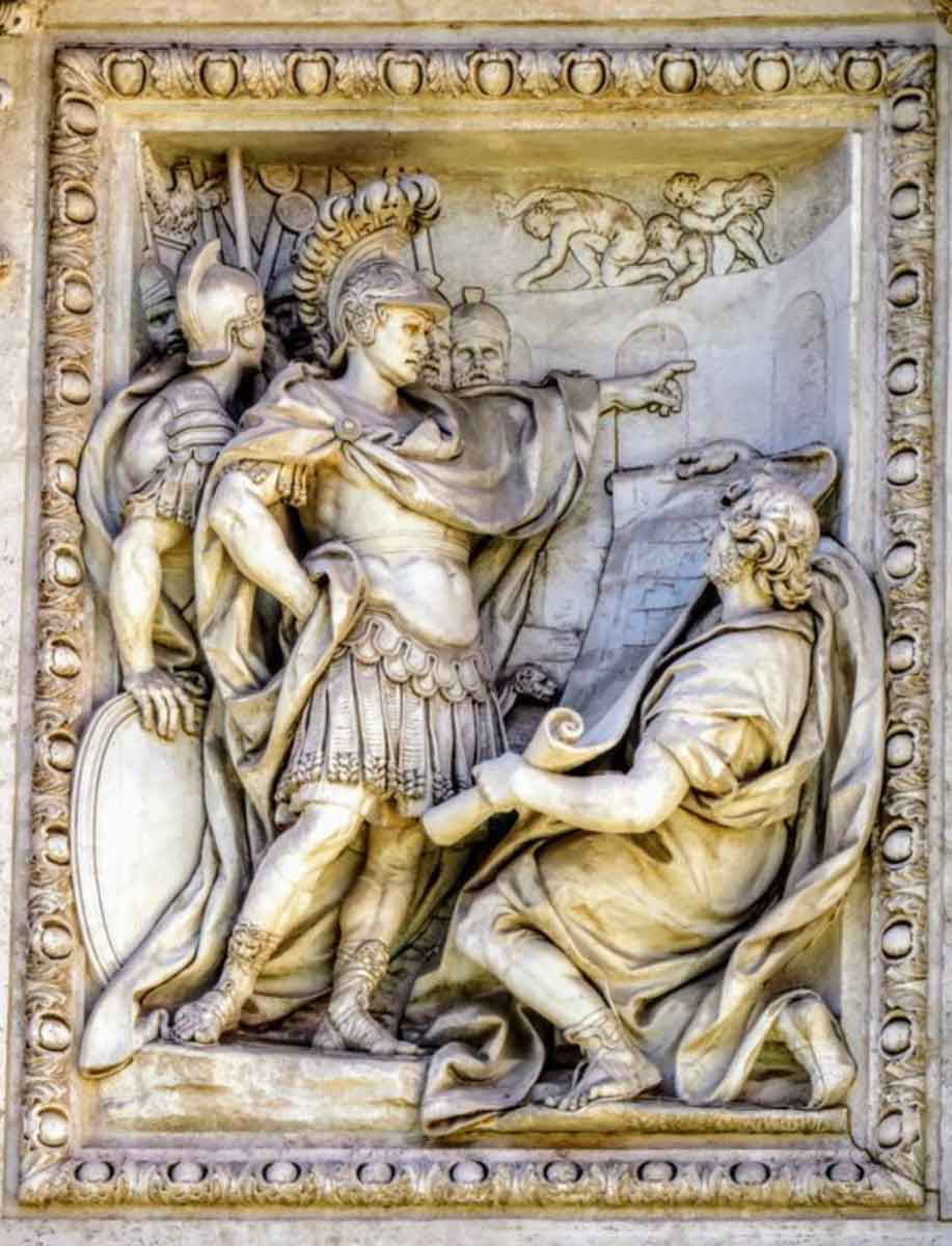 grossi agrippa aqueduct relief trevi fountain