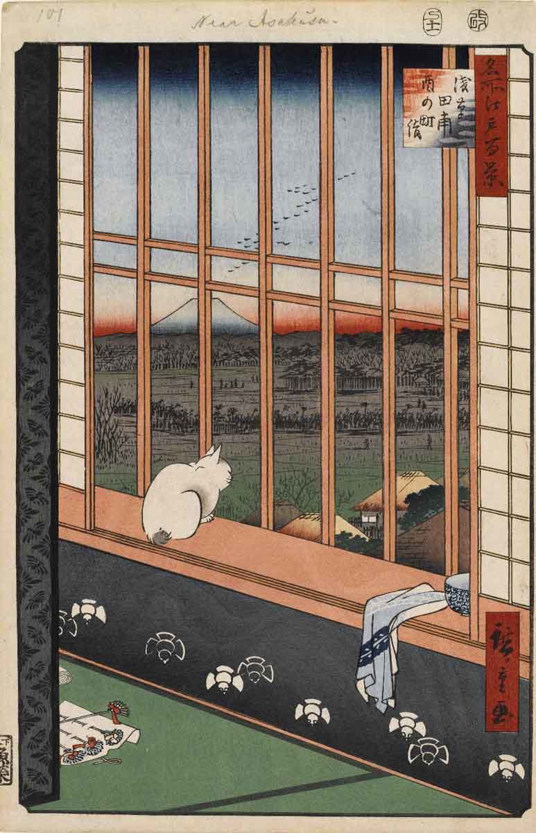 hiroshige asakusa ricefields torinomachi festival
