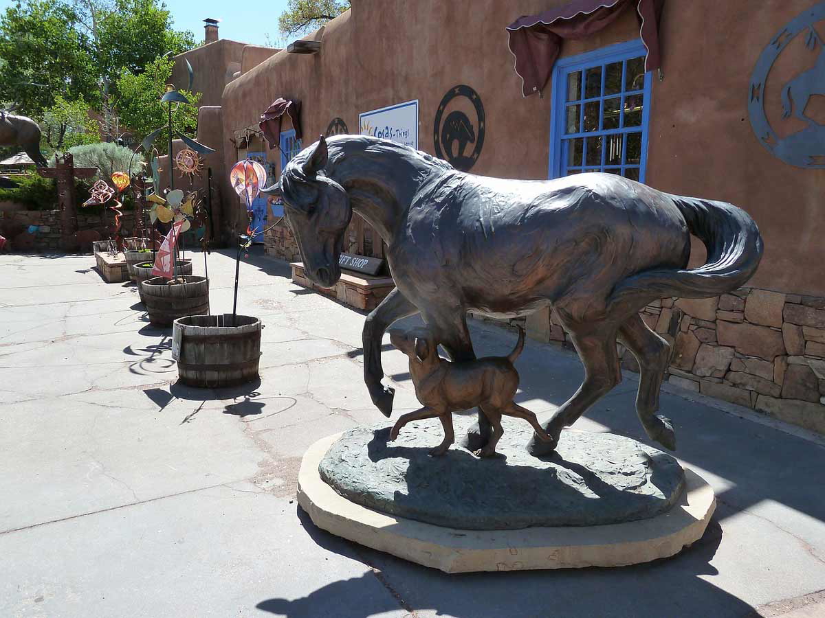 horse dog sculpture santa fe