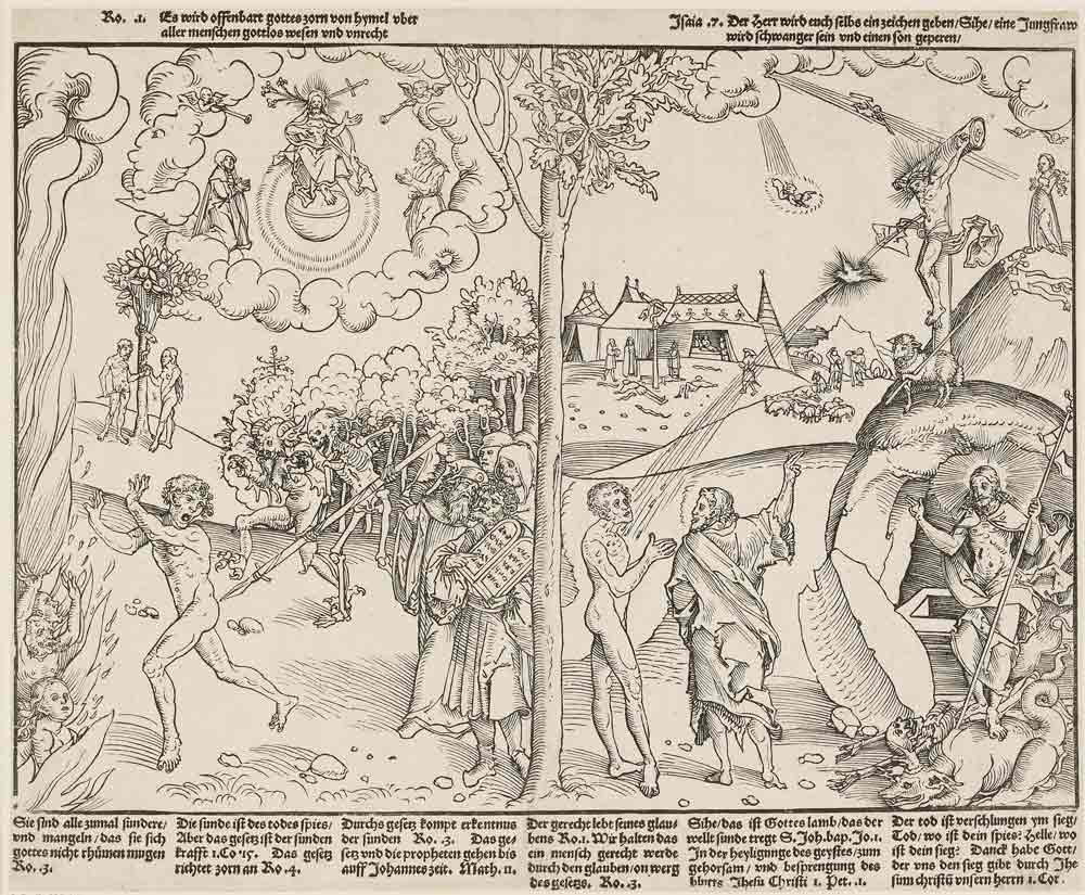 lucas cranach the elder law grace print 1529