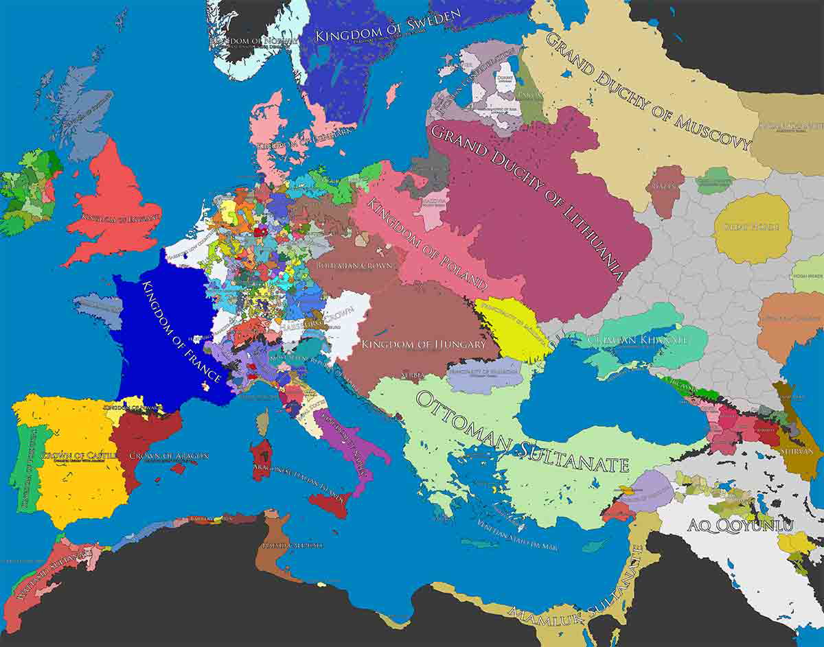 map europe 1500