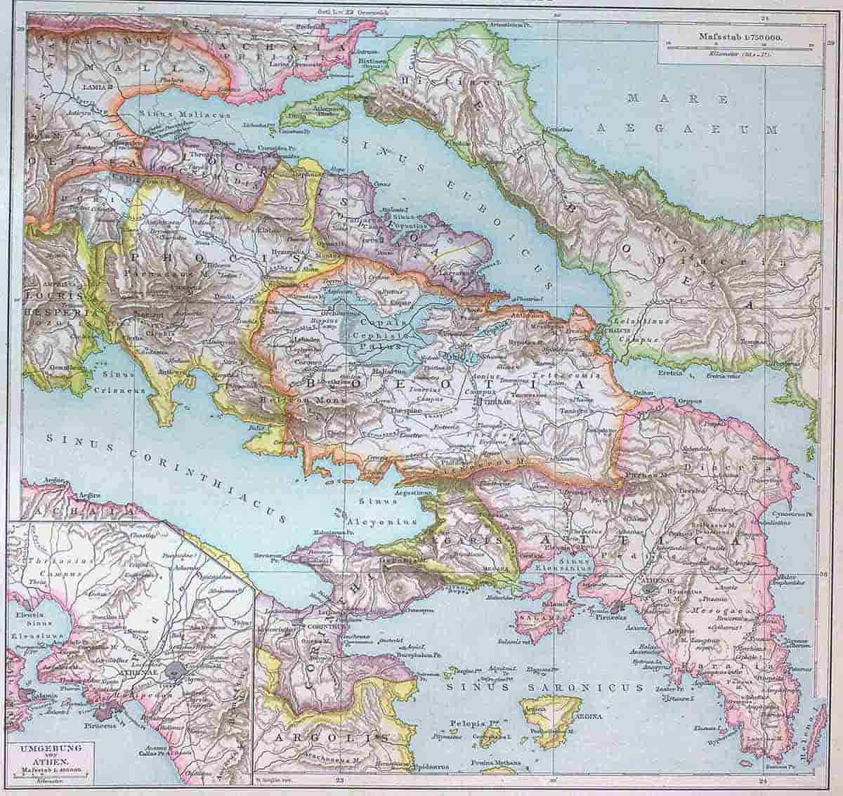 map of boeotia attica and phocis
