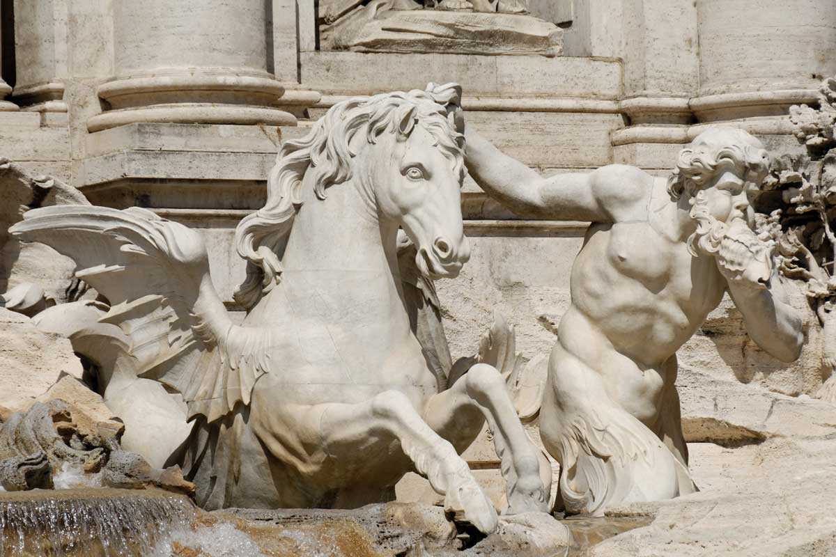 right triton sea horse sculpture trevi fountain