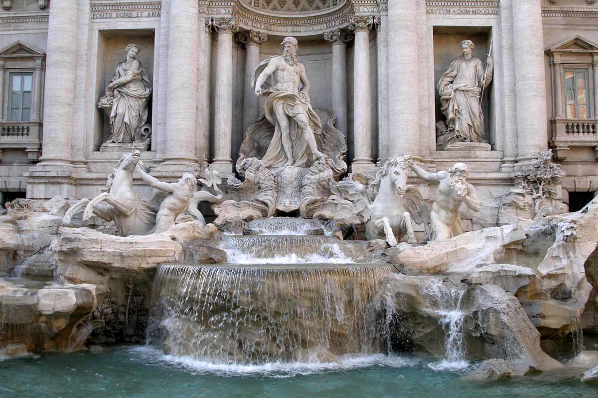 trevi fountain photograph rome italy