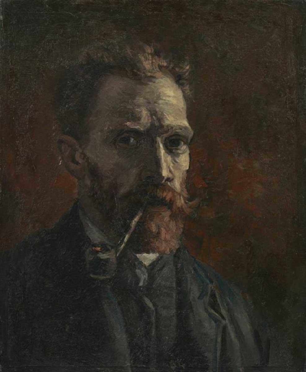 vincent van gogh self portrait with pipe