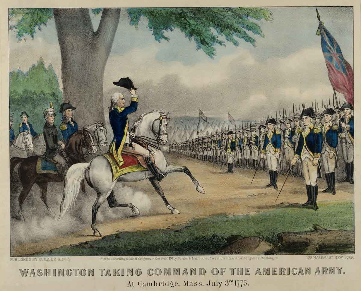 washington assumes command at boston